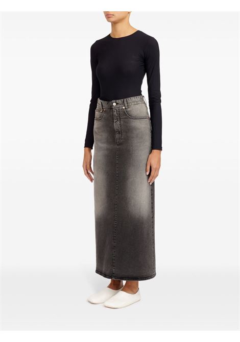 Gonna denim con applicazione in nero - donna MM6 MAISON MARGIELA | S62MI0016M30009859